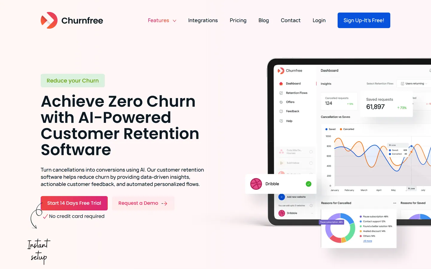 Churnfree website