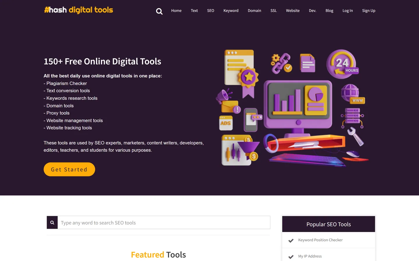 Hash Digital Tools website
