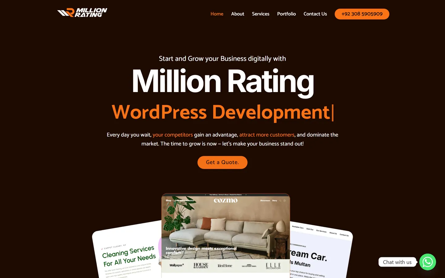 Million Rating digital marketing agency website