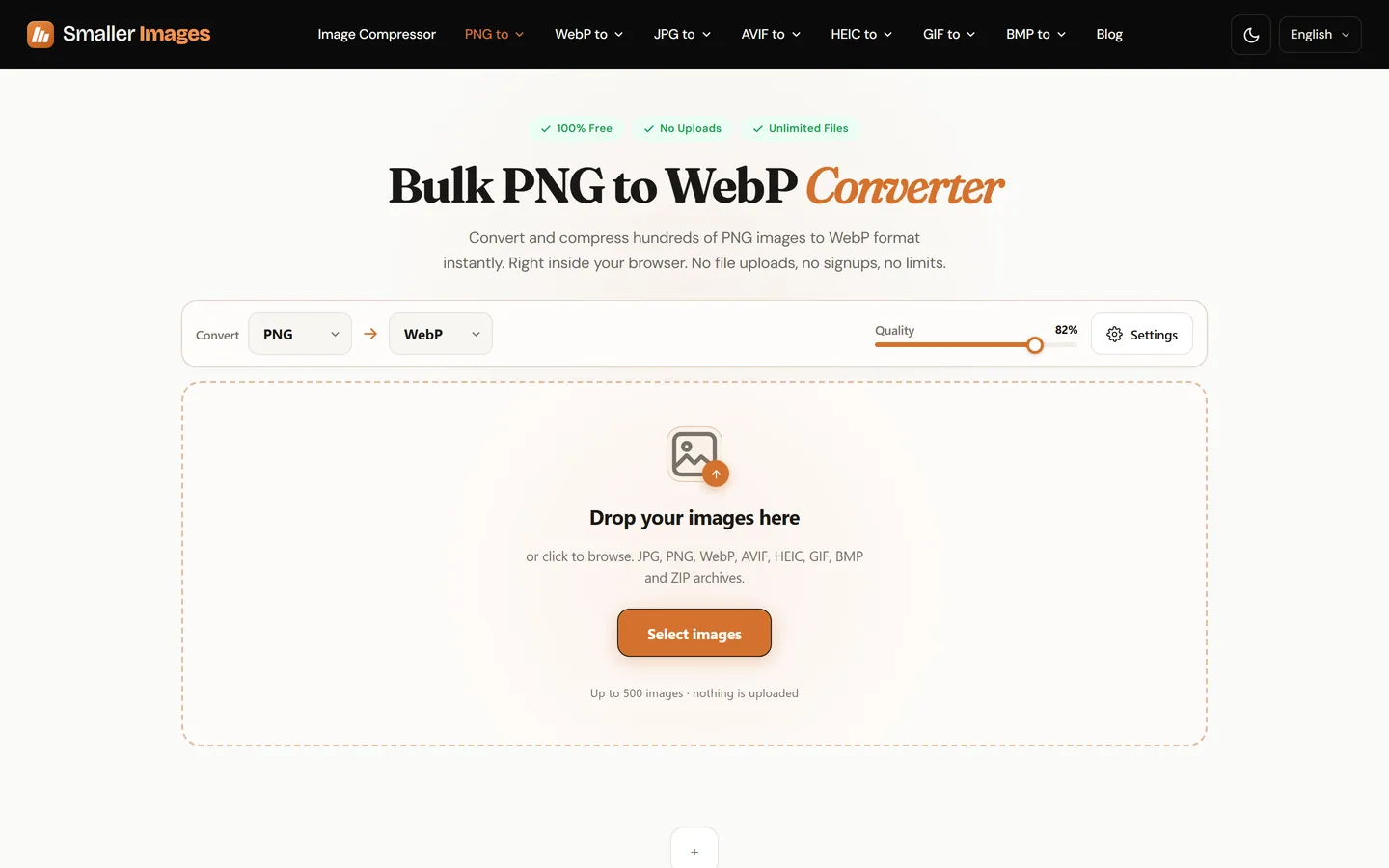 Smaller Images website
